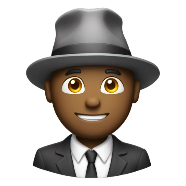 Create emoji with a suit and takes his hat off sticker