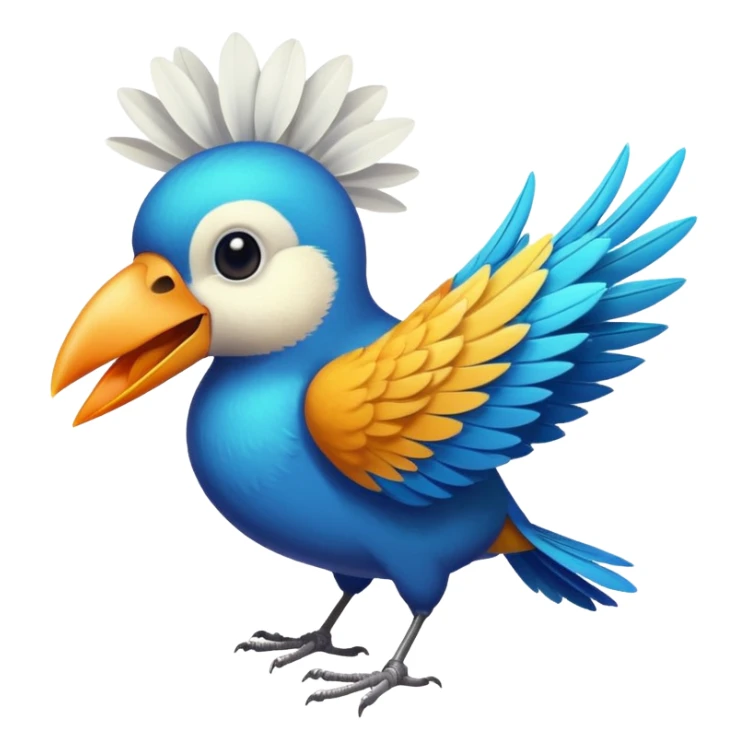 A bird carrying a white flower on its mouse  sticker