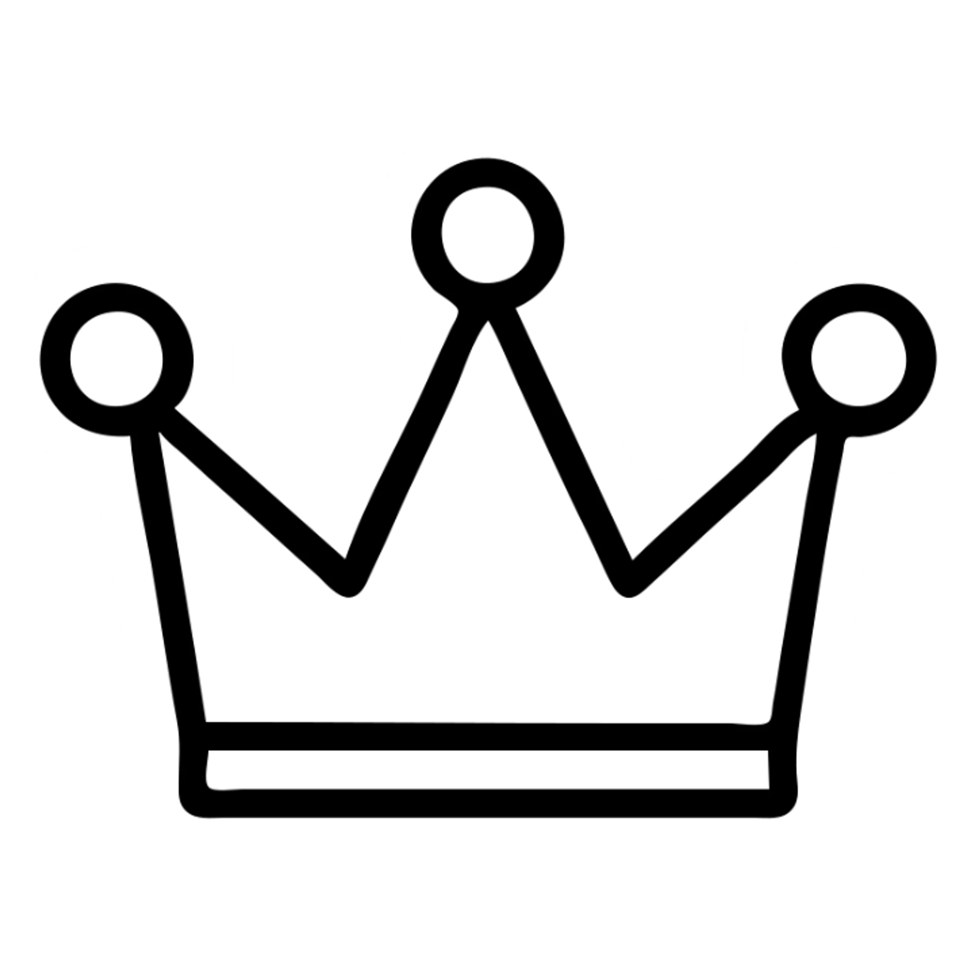 simple and iconic green crown, minimalistic line art sticker