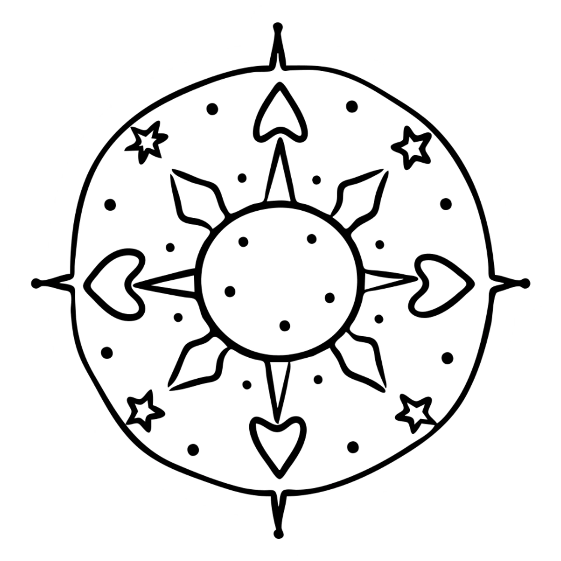 cosmic destiny symbol with stars and celestial elements sticker