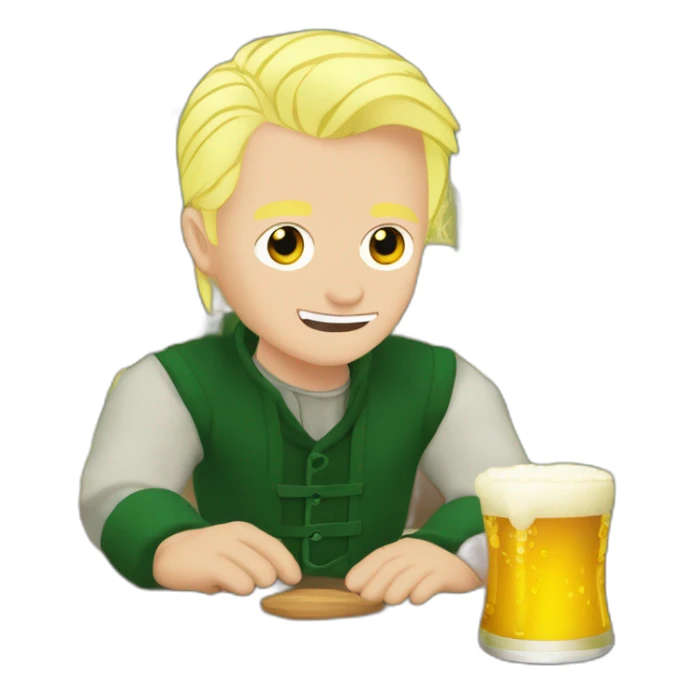 Draco Malfoy qui bois une bière sticker