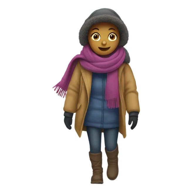 Freezing outside girl walking to car  sticker