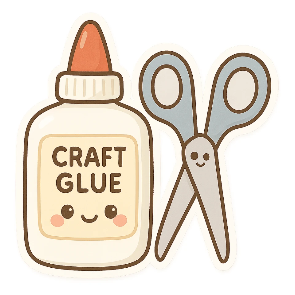craft glue and scissors sticker