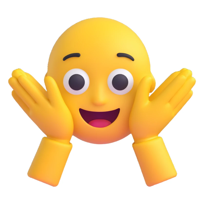 cold face emoji with hands in the shape of an L sticker