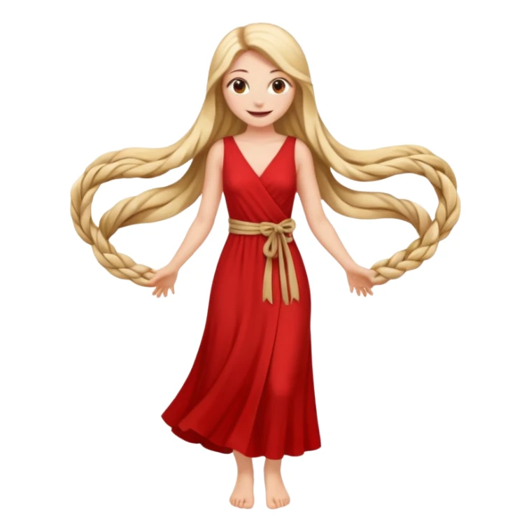 Empowered woman enjoying long tied hairs with full body sticker