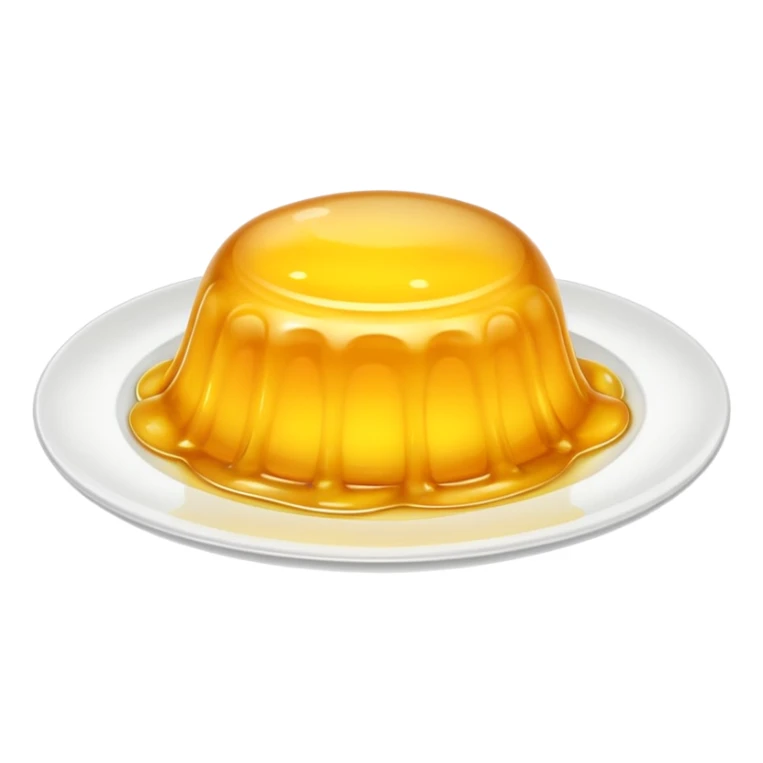 Yellow jelly on plate without eyes sticker