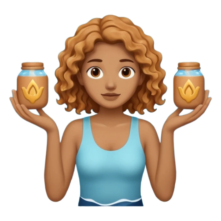 Water bearer holding do jars and spiking water inspired by aquarius sign sticker