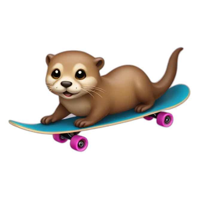 otter with blond hair on skateboard sticker