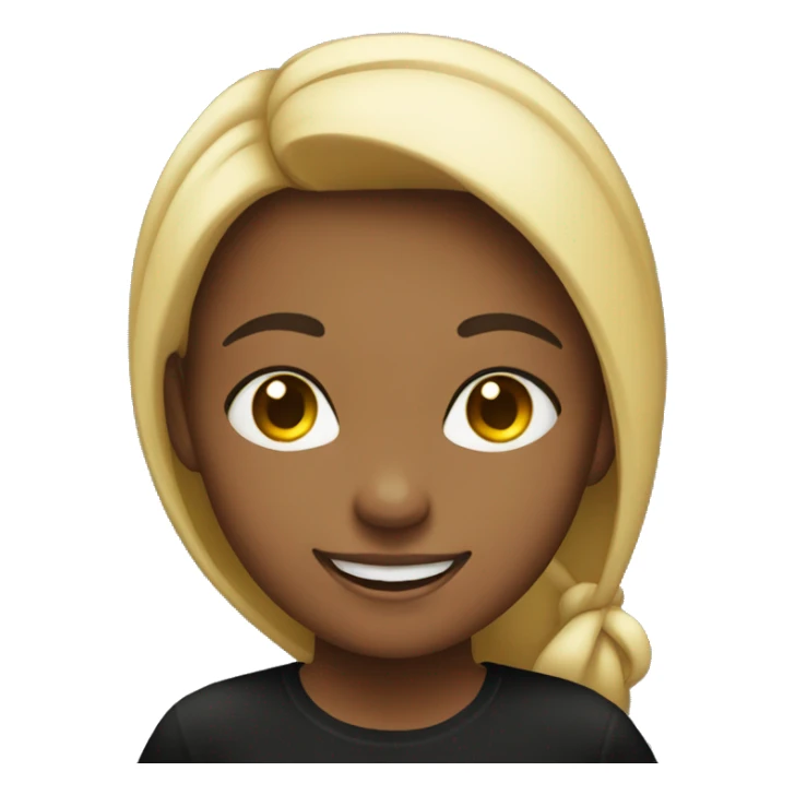 smiling girl in black shirt sticker