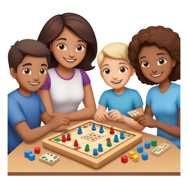 Family playing board games together at home sticker