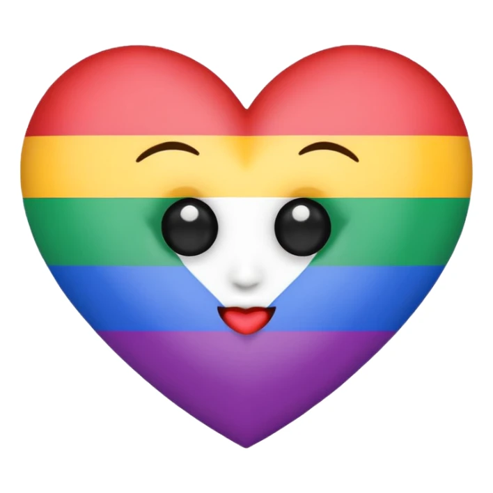 Heart eye emoji with pride flags instead of the hearts sticker
