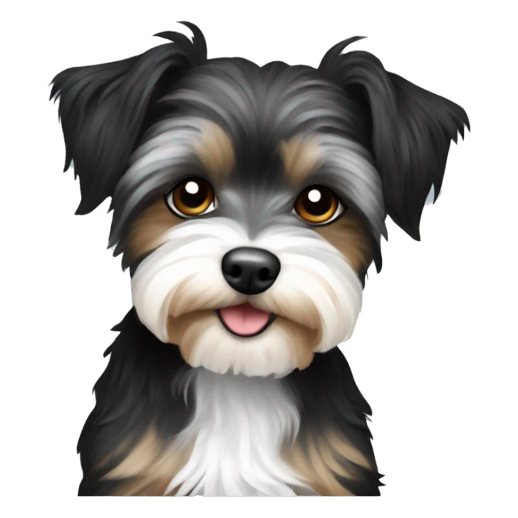 Black and white yorkiepoo sticker