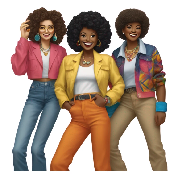 a group of friends from the 1980's sticker