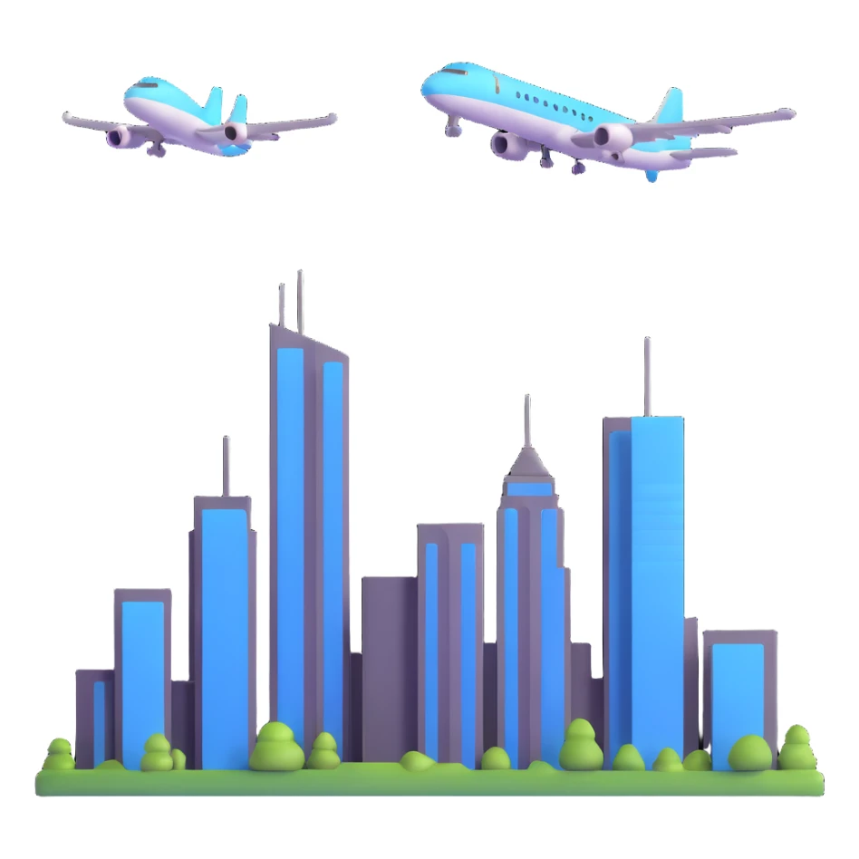 two skyscrapers and a plane flying towards them sticker