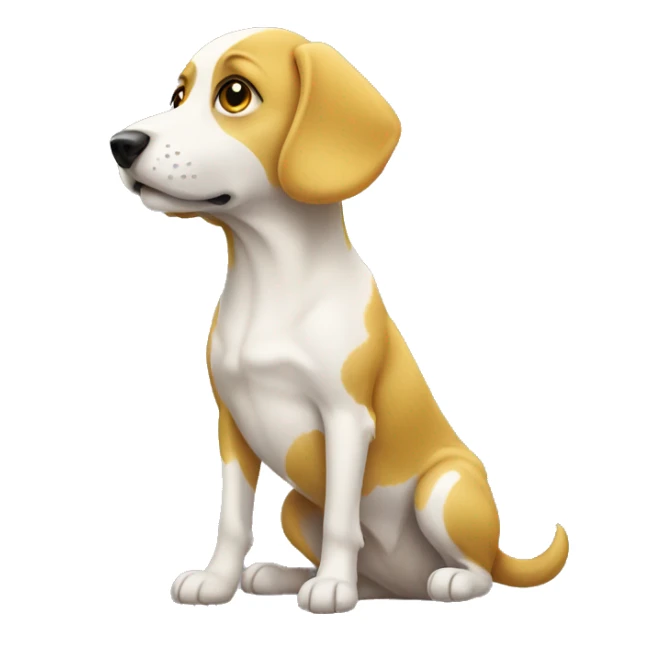Dog yellow and a white spot  sticker