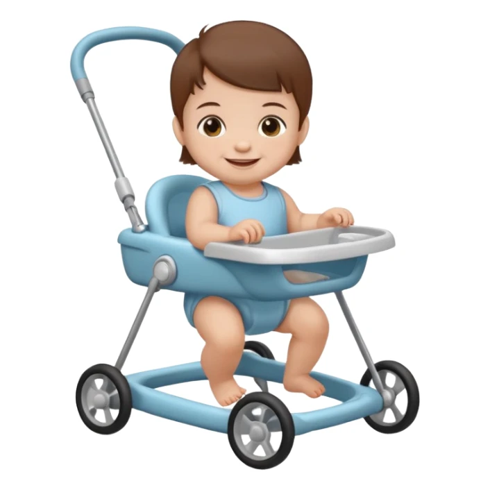 brown hair baby on babywalker sticker
