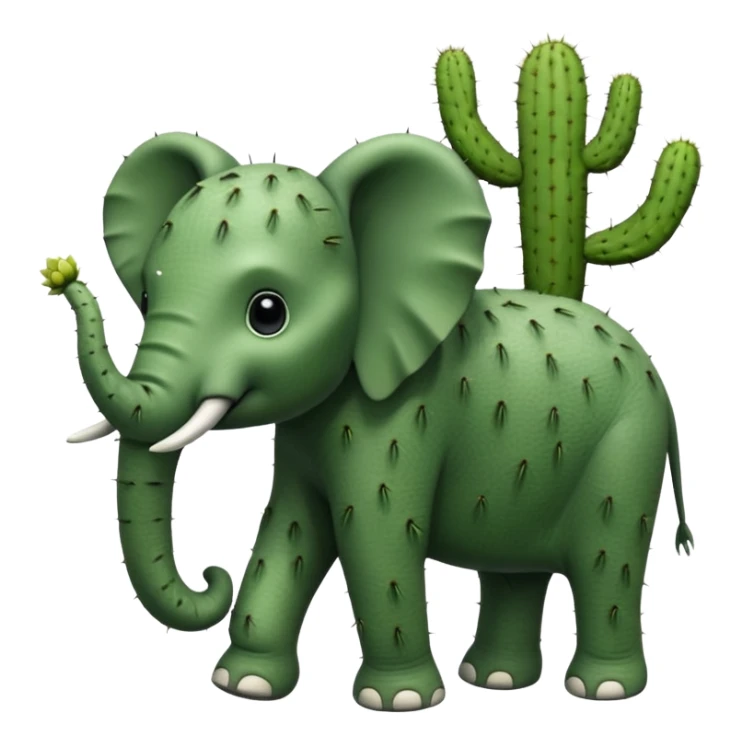 hybrid of an elephant and a cactus sticker