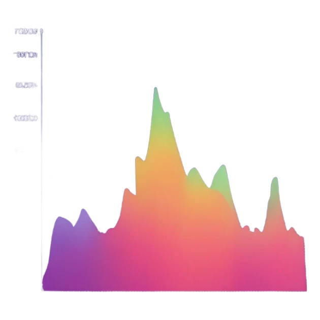 vaporware color themed line chart, stock price going up sticker