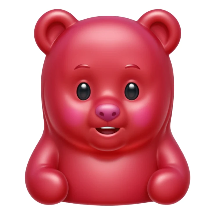 beautiful red gummy bear with long hair, only head sticker