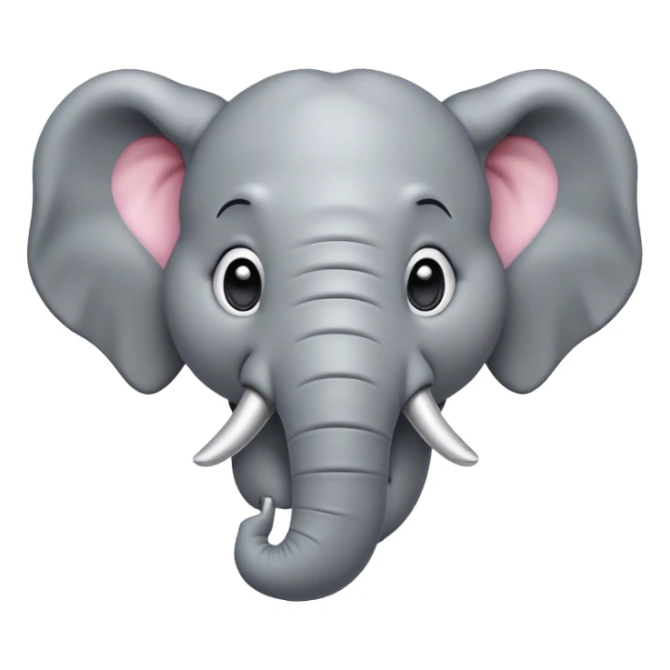 Cinematic Comical Elephant Portrait Emoji, Head tilted dramatically with an exaggeratedly amused expression, featuring a striking gray hide with whimsical wrinkles and wide, expressive eyes full of playful disbelief, Simplified yet hilariously expressive features, highly detailed, glowing with a slightly sassy glow, high shine, dramatic yet playful, stylized with an air of cheeky mischief, bright and endearing, soft glowing outline, capturing the essence of a spirited and over-the-top elephant, so meme-worthy it feels like it could trumpet its way into internet fame instantly! sticker