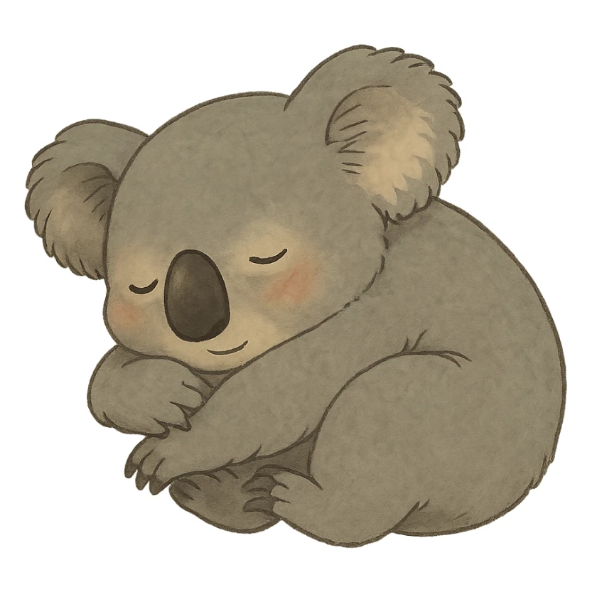 sleeping koala, peaceful and cozy in ghibli style sticker