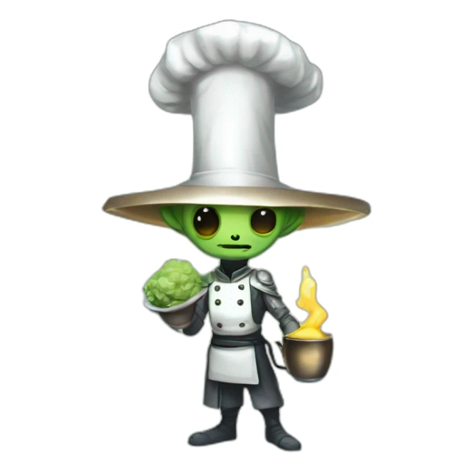 alien chef scifi roguelike rpg style inspired by slay the spire digital art sticker
