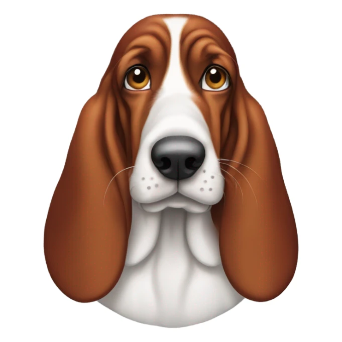 Red and white basset hound side eye sticker
