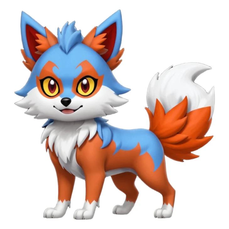 Lycanroc-Zorua-Litten-Mightyena-fusion sticker