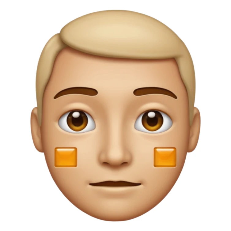 facial recognition emoji, a face with a digital grid overlay, apple emoji style sticker
