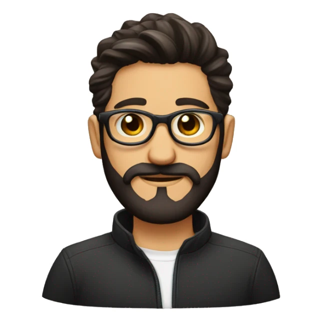 hombre moreno con gafas cabello negro y barba ojos cafe sticker