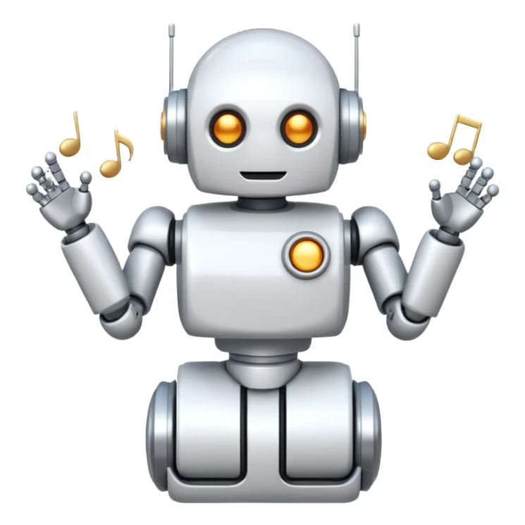 robot cartoon simple kid toy white innocent funny gudget chatGPT round adorable musical sticker