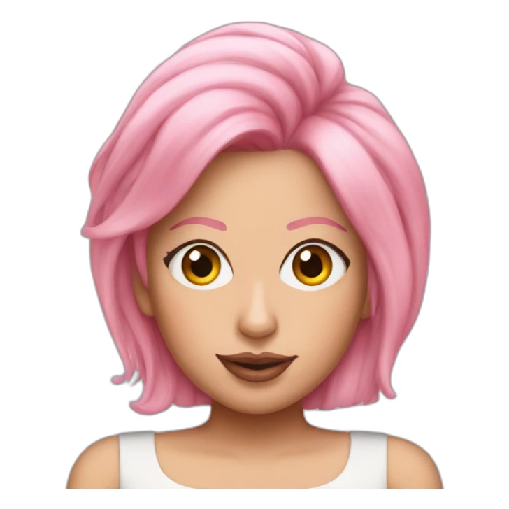 Lady gaga with pink hair sticker