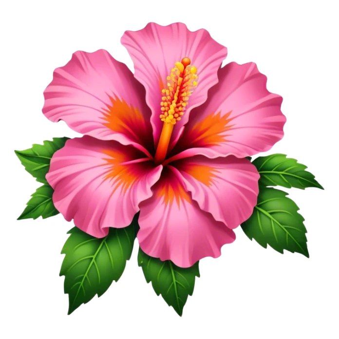 pink and orange hibiscus flower sticker
