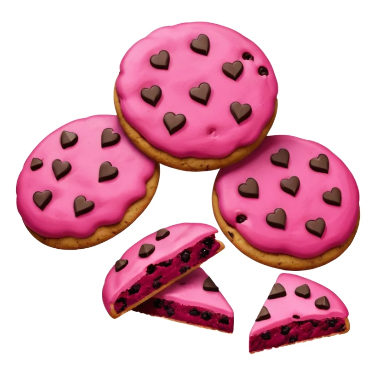 cookies made of beetroot with icing and chocolate sticker