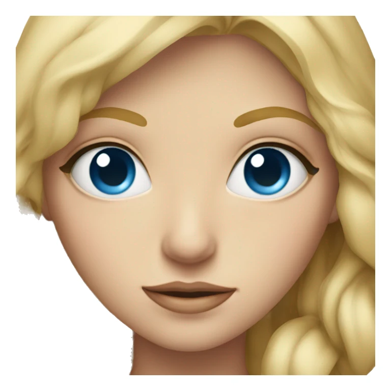blonde girl face with big leashes blue eyes sticker