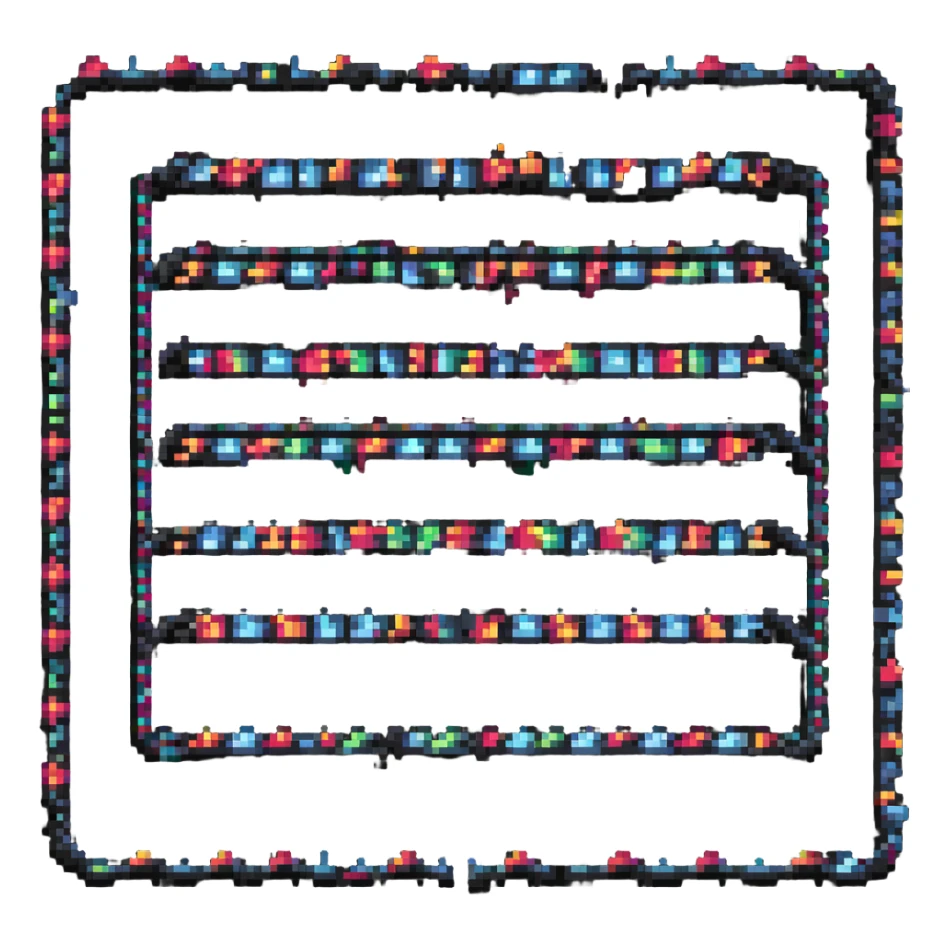 chain of lights, retro and colorful, pixel art style sticker