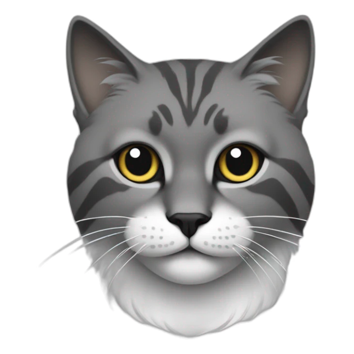 Norvegian cat, color smoke grey, white and black sticker