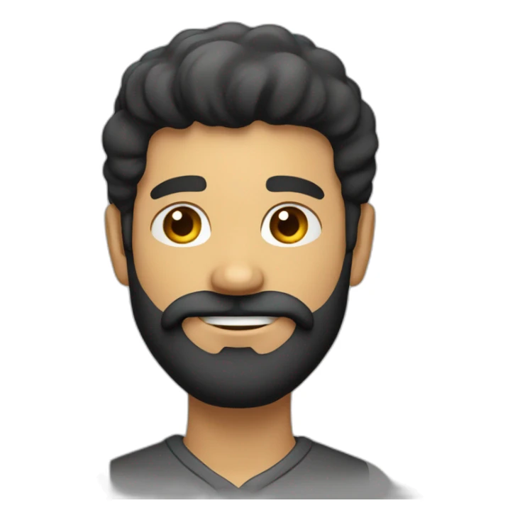 homme avec des cheveux long noir et une barbe sticker