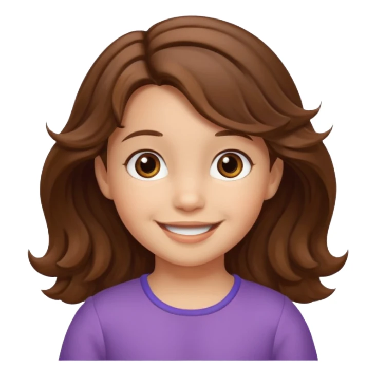 3yr old girl wavy brown hair brown eyes sticker