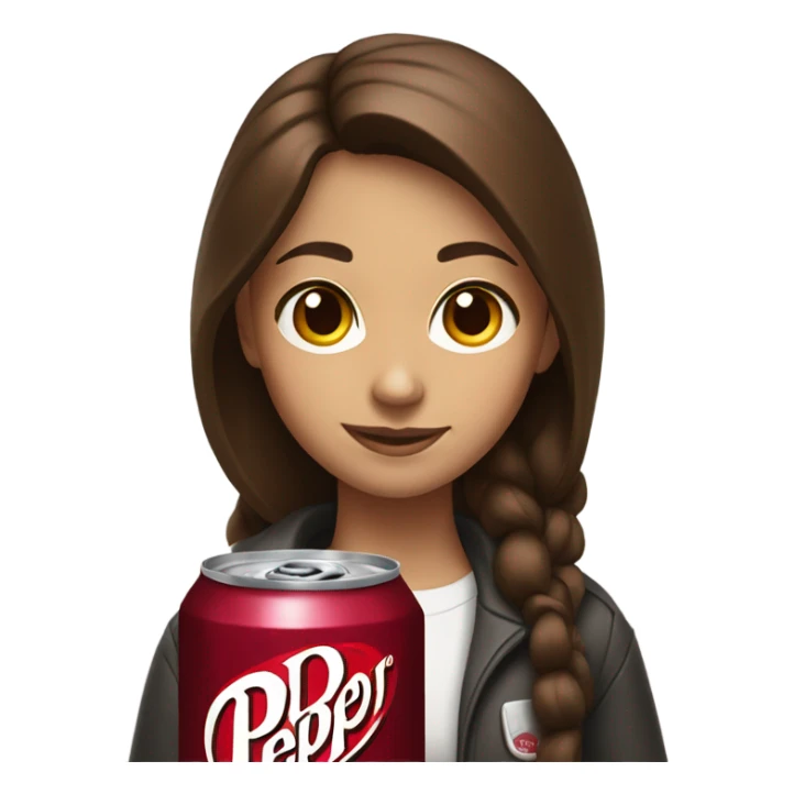Doctor pepper with a girl with brown hair holding it sticker