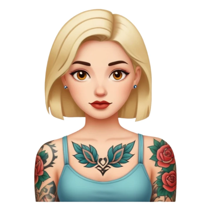Women with tattoo sticker