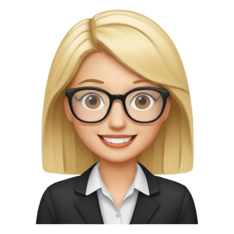 Blonde marketing agent with glasses sticker