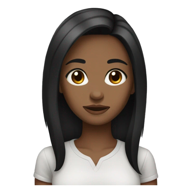Black haired girl with skin brown eyes black shirt  sticker