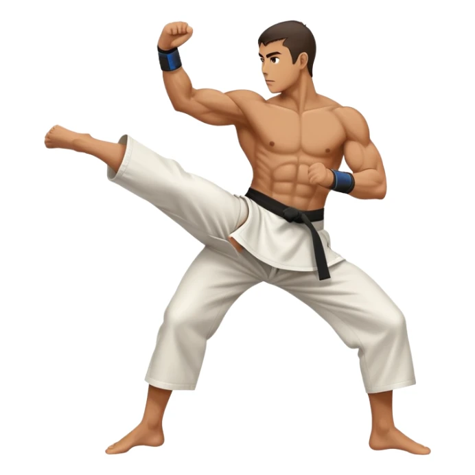 person performing a martial arts high kick sticker