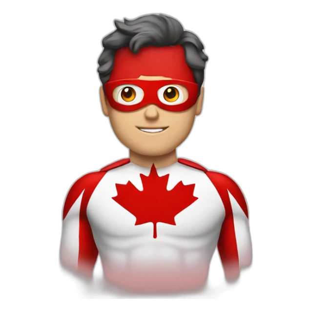 canada man superhero with red and white suit  sticker