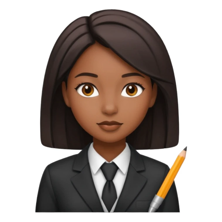 black girl working incorporate attire and sleek hair sticker