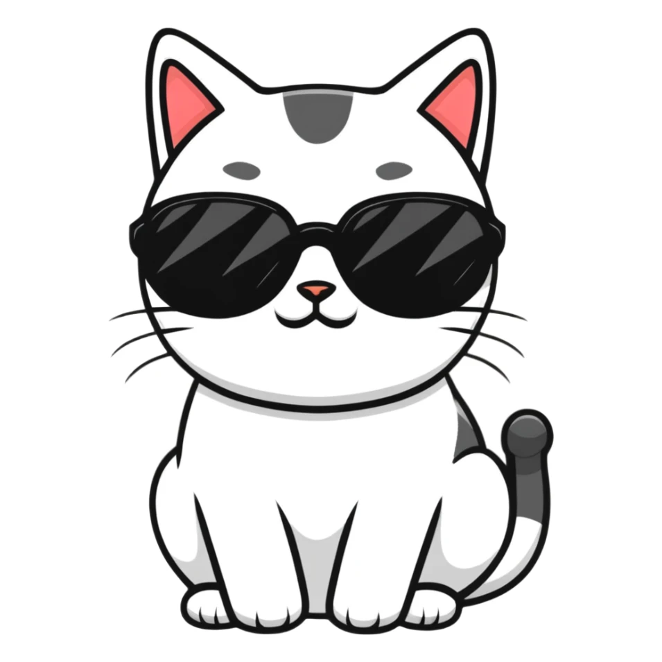 cat wearing sunglasses sticker
