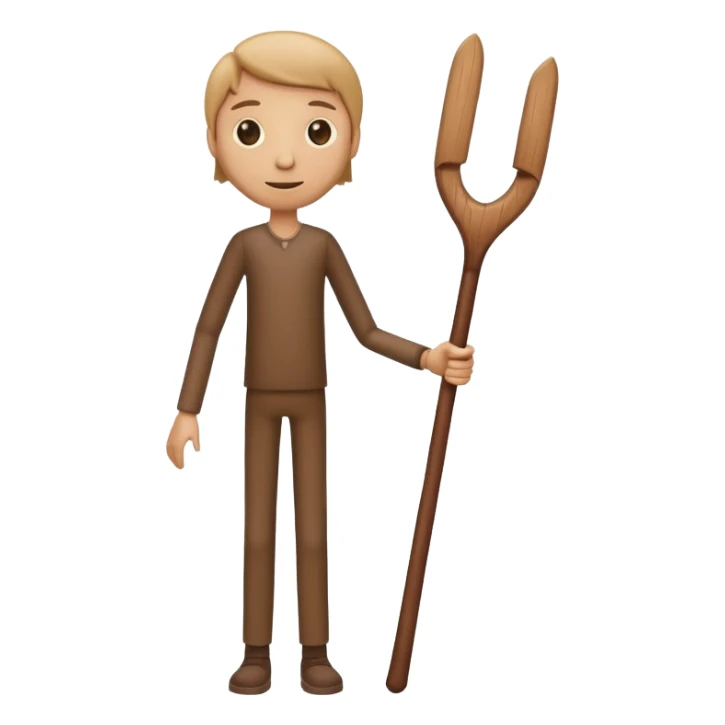 wooden stick man, simple and expressive sticker