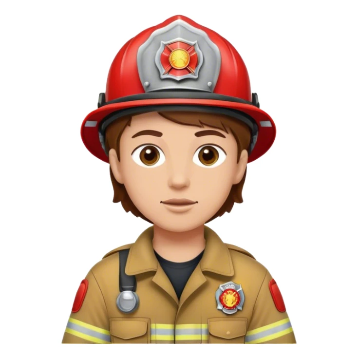 Fire fighter with brown hair sticker