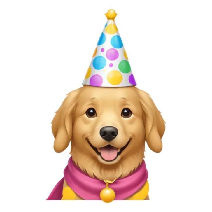 Golden retriever on his birthday sticker